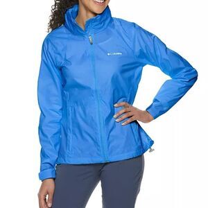 Columbia Women's 1X Plus Size Harbor Blue Switchback III Hooded Packable Jacket